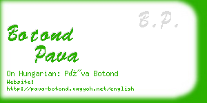 botond pava business card